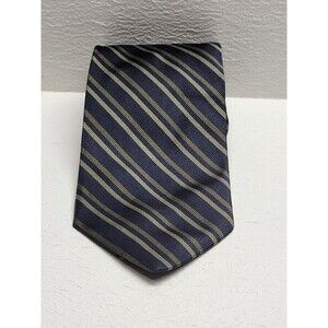 Brooks Brothers Navy,  Blue & Tan Striped Regimental Silk Tie